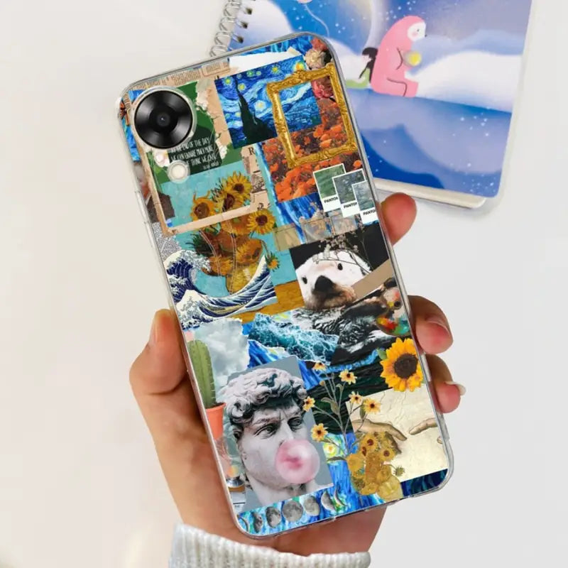 someone holding a phone with a picture of a woman’s face on it