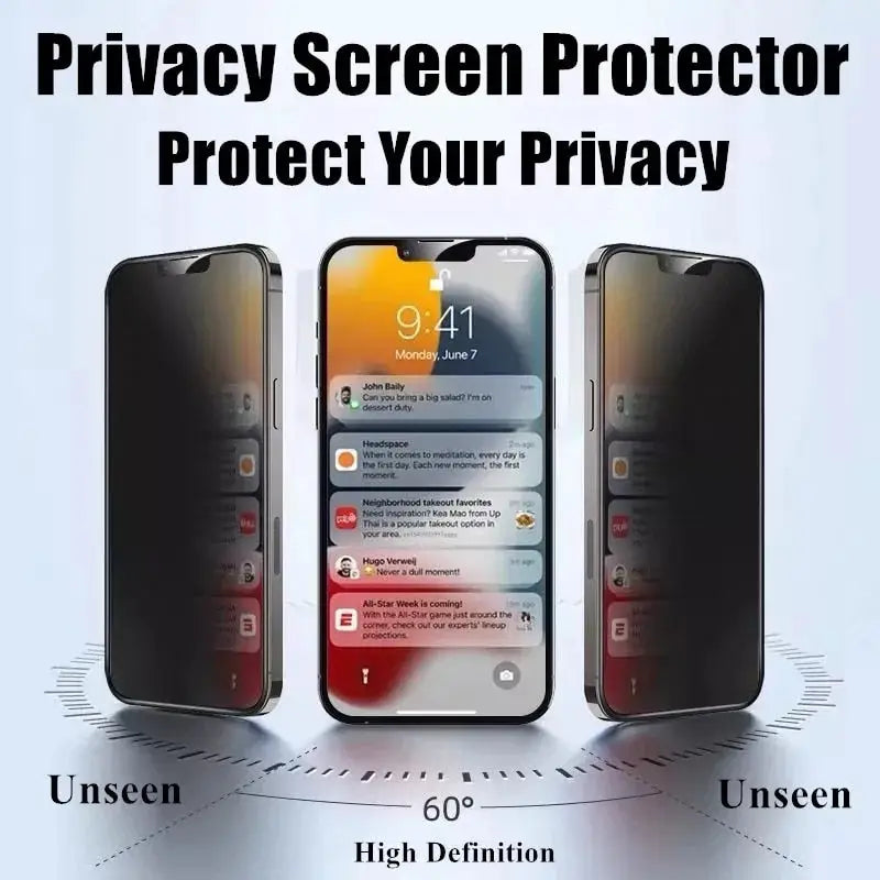 a phone with the text privacy screen protector on it