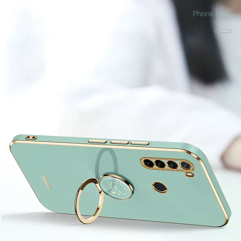 a phone with a ring on it