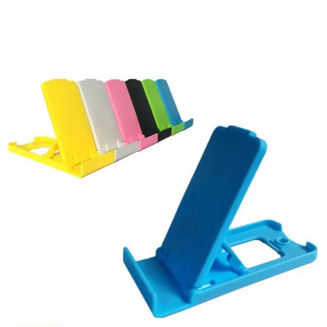 a phone stand with a colorful phone holder