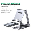 The phone stand is designed to hold up to a smartphone