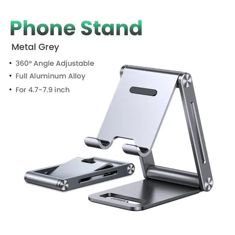 The phone stand is designed to hold up to a smartphone