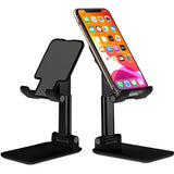 a pair of black phone stands on a white background