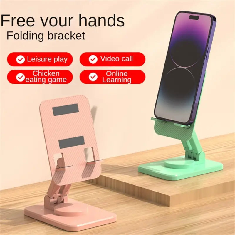 a phone stand with a phone on it