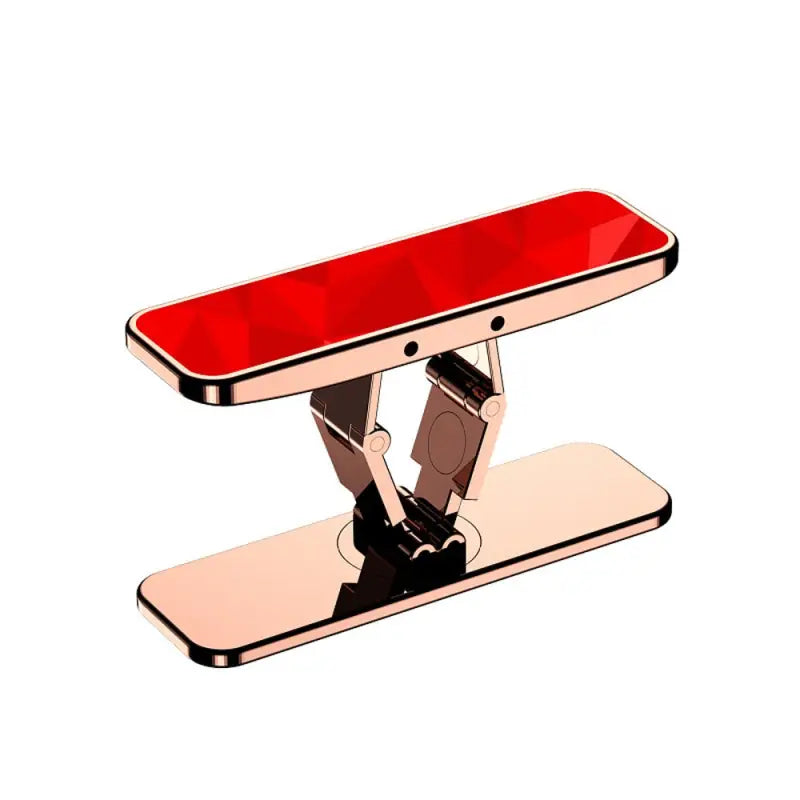 a red phone stand with a white background