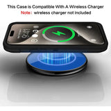 a phone with a wireless charger on it