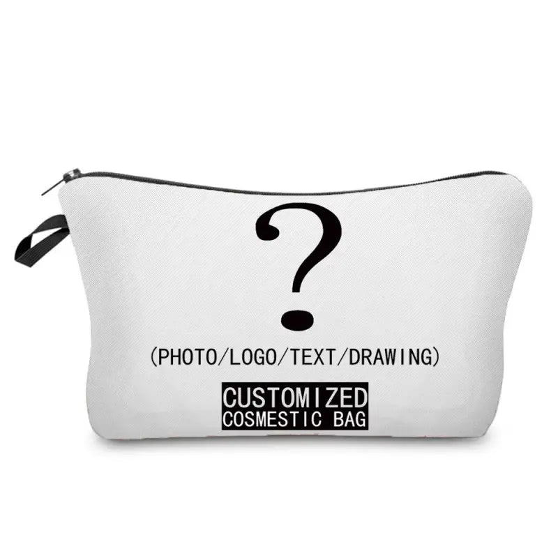 customize your text with this cosmetic bag