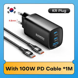 A picture of a usb charger with a cable connected to it