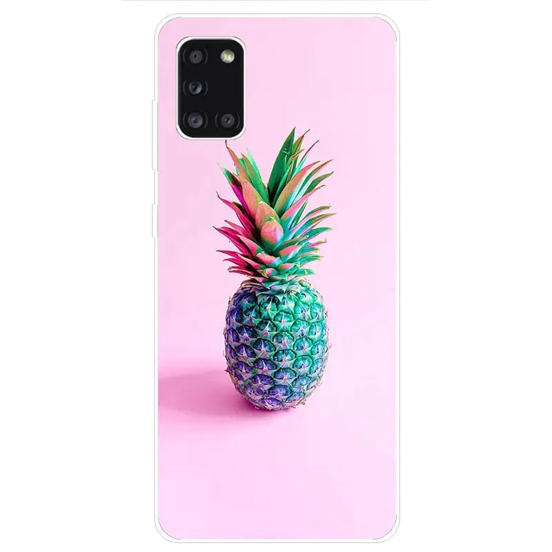 A pineapple on a pink background phone case