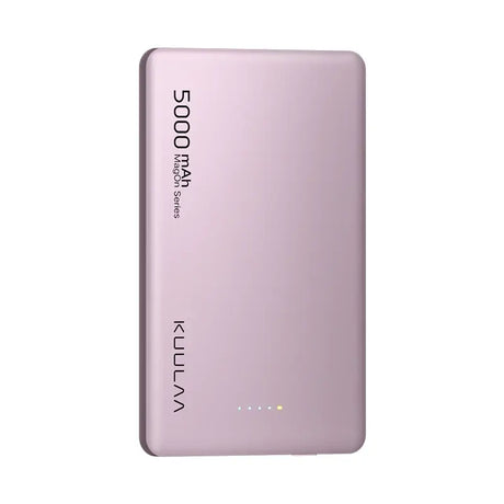 A pink battery case with the word va on it