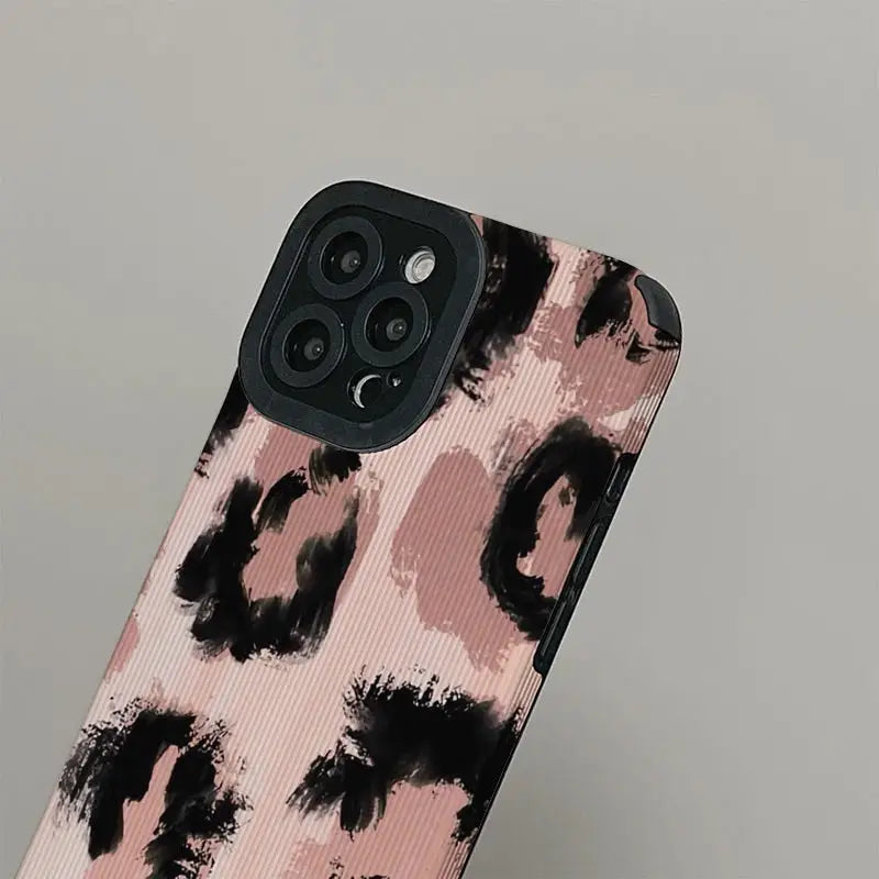 the pink and black watercolor brush strokes case for the iphone 11