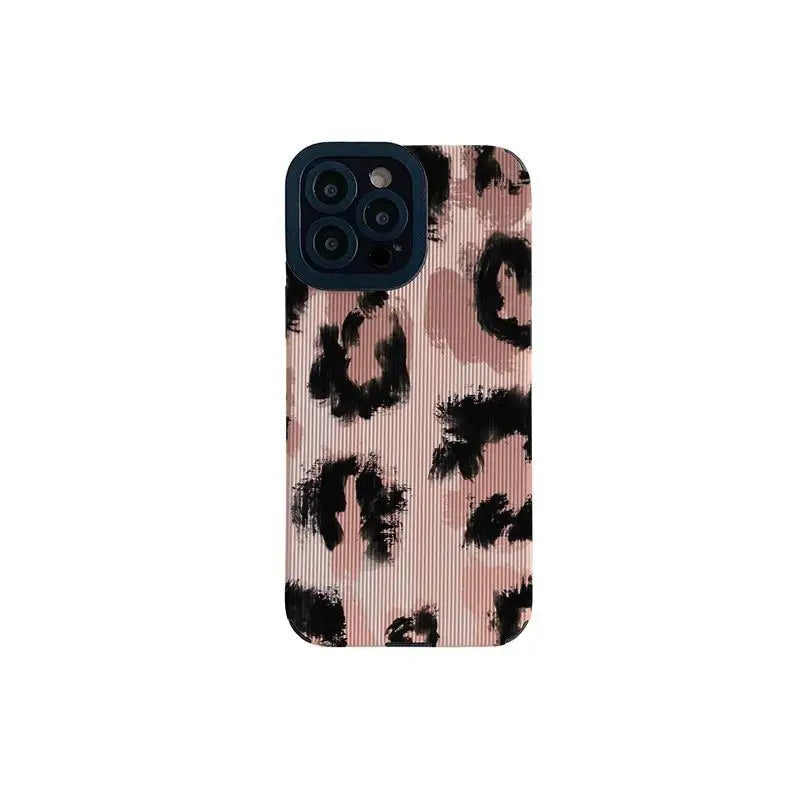 the pink and black leopard print phone case