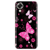 pink butterfly pattern on black motorola z3 cases