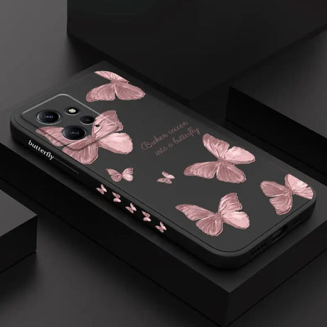 a pink butterfly phone case with the words, `’’ and’’ ’