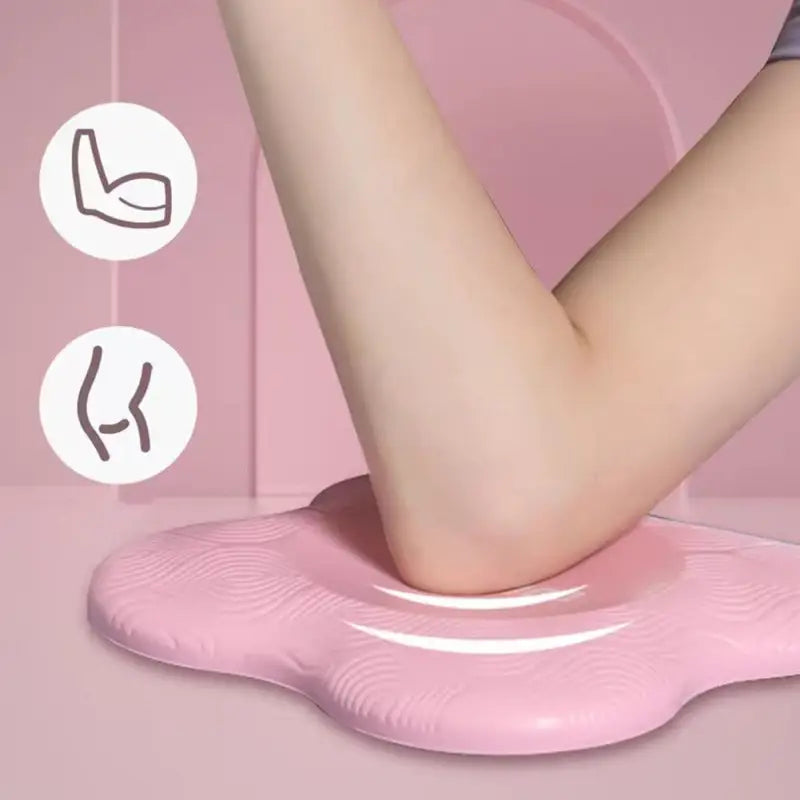 a woman’s legs with a pink foot pad