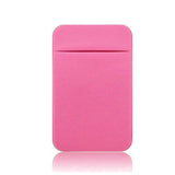 a pink card case with a white background
