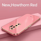 a pink phone with the words new red on it