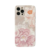 the back of a pink floral iphone case