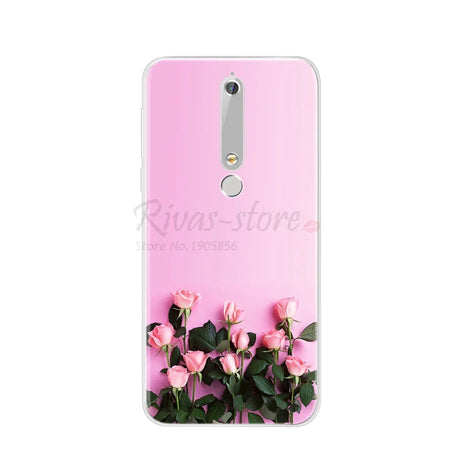 Pink floral phone case.