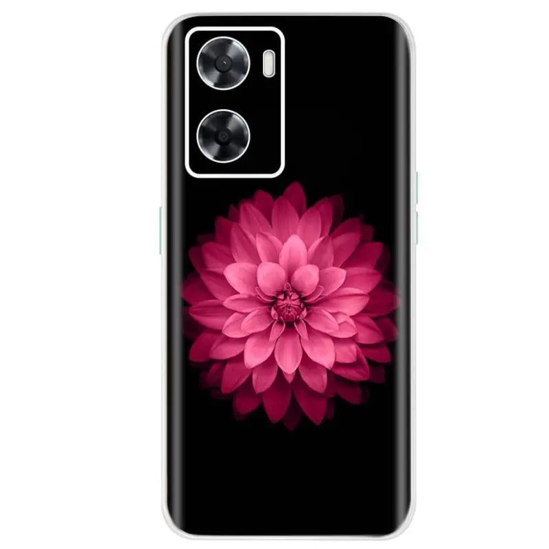 a pink flower on black samsung note 20 case