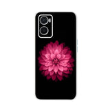 pink flower on black phone case