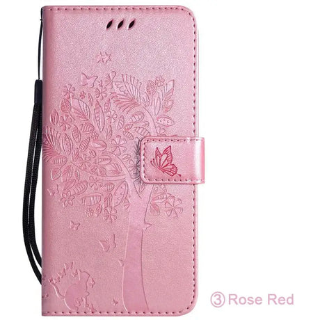 Pink flower wallet case for samsung s9