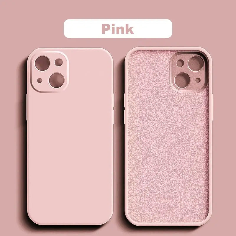 the pink glitter iphone case is shown on a pink background