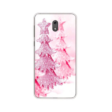 pink glitter christmas tree phone case