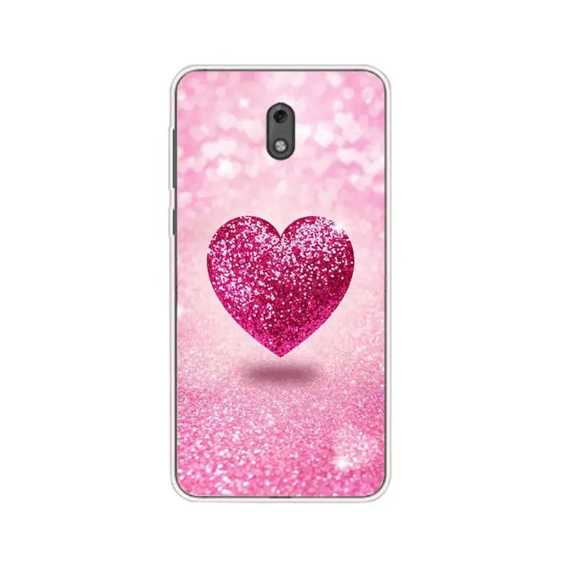 pink glitter heart case for motorola z3