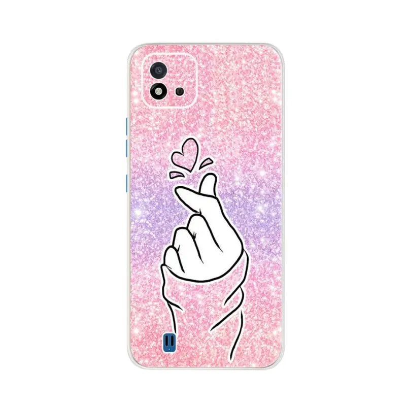 the pink glitter phone case