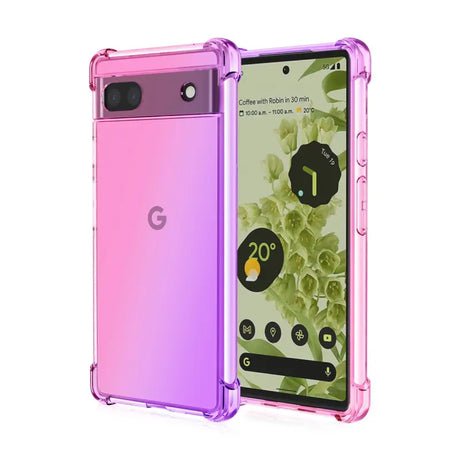 the back of a pink google pixel case