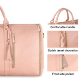 a pink handbag with zippers and zippers