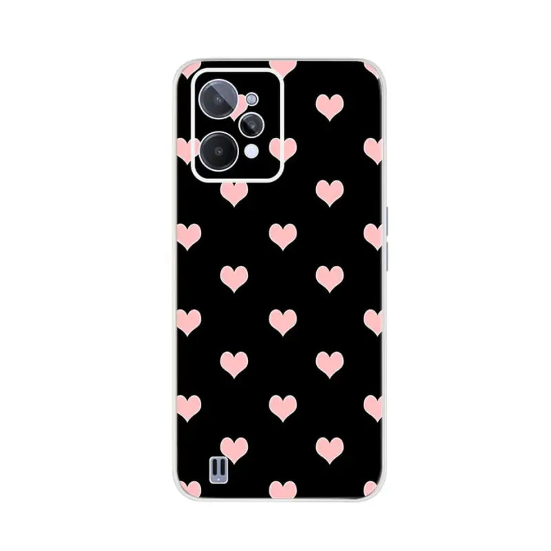 pink hearts on black samsung note 5 case