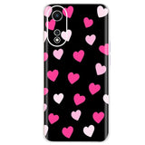 pink hearts on black motorola z3 cases