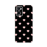 pink hearts on black phone case