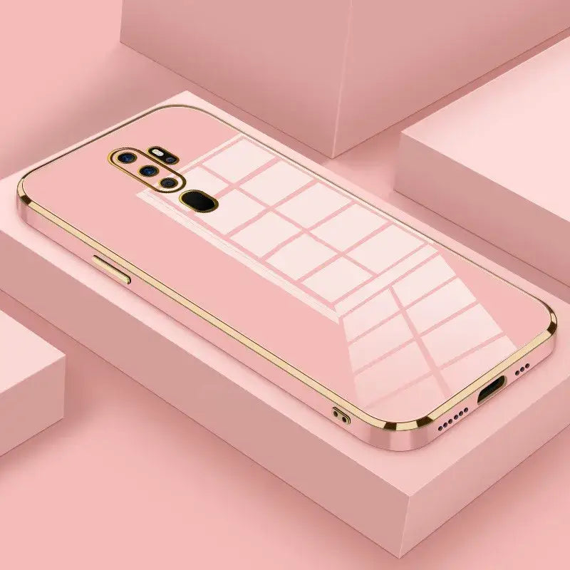 the pink iphone case is shown on a pink background