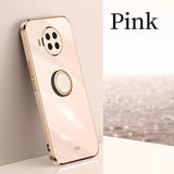 a pink iphone with a gold case