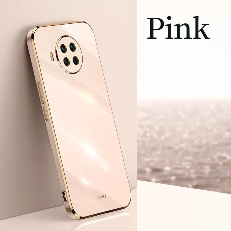 the pink iphone case is shown on a white surface