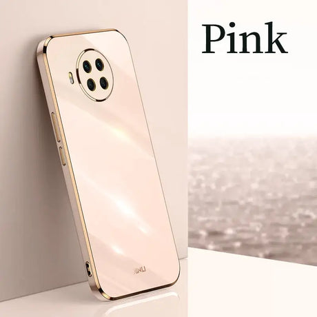 the pink iphone case is shown on a white surface