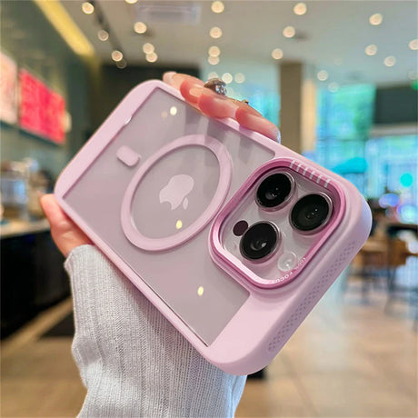 Pink iPhone case with MagSafe.