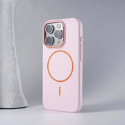 Pink iPhone case with MagSafe.