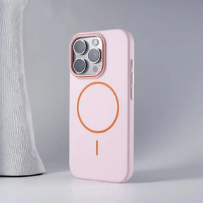 Pink iPhone case with MagSafe.