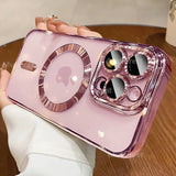 Pink iPhone case with metallic accents.