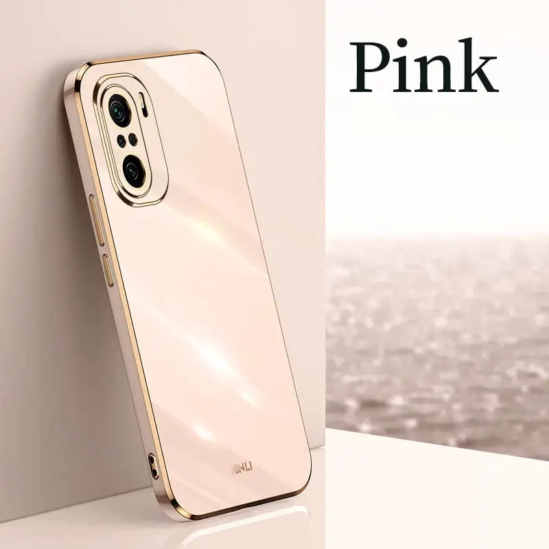 the pink iphone case is shown on a white surface