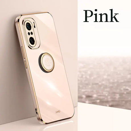 the pink iphone case is shown on a white surface