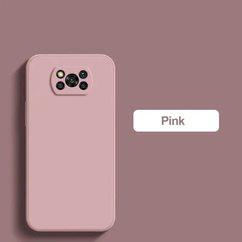 A pink iphone case with the text pink on it