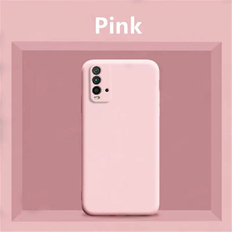 A pink iphone case with the text pink