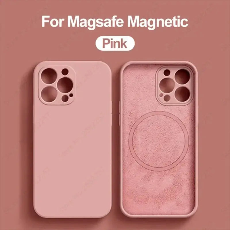 the pink iphone case is shown with the text for magne