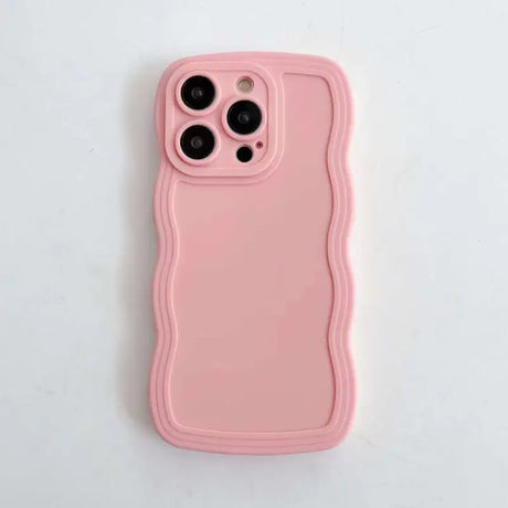 The pink iphone case is shown on a white surface