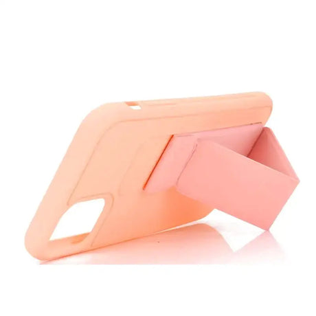 The pink iphone case is shown with a white background